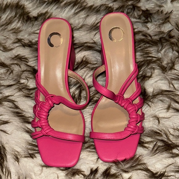 Journee Collection Shoes - Journee Collection Pink Strappy Heels